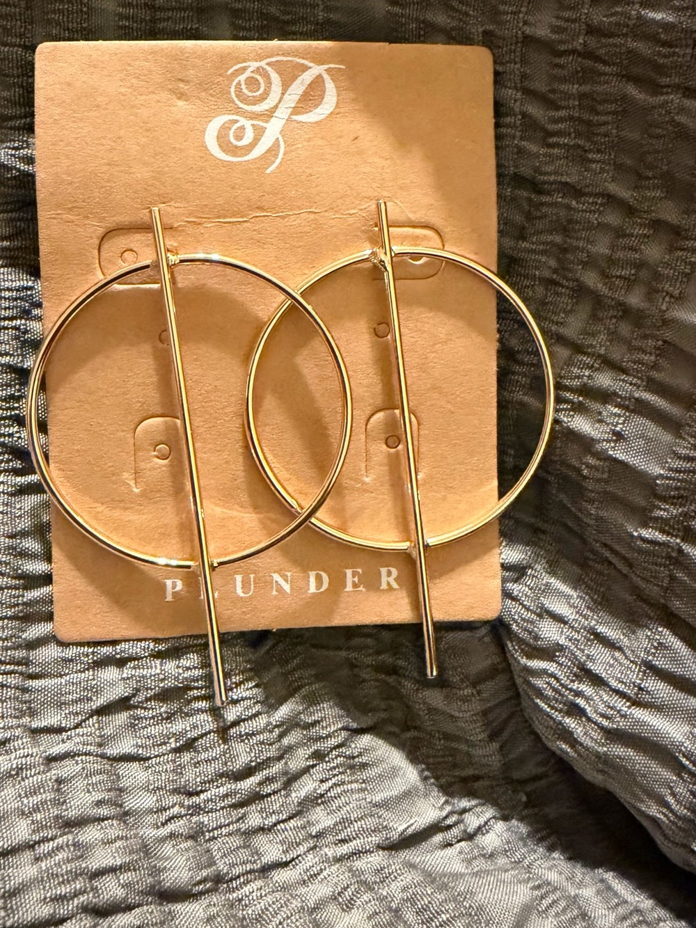Plunder Design Adelaide Earrings Gold Hoop Bar | Modern| Gift Box Included